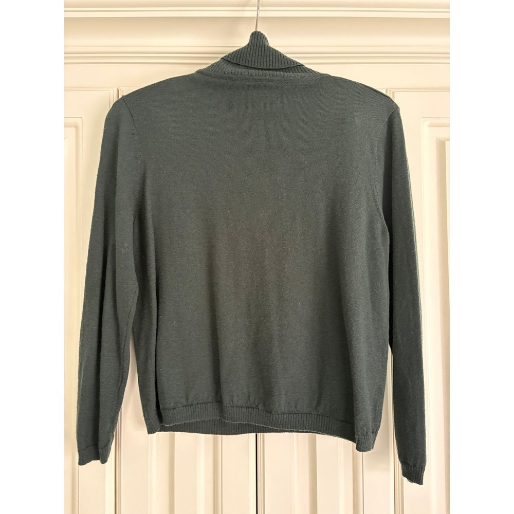 Pendleton Green 100% Merino Wool Turtleneck Size Petite Medium Preppy - Picture 3 of 7
